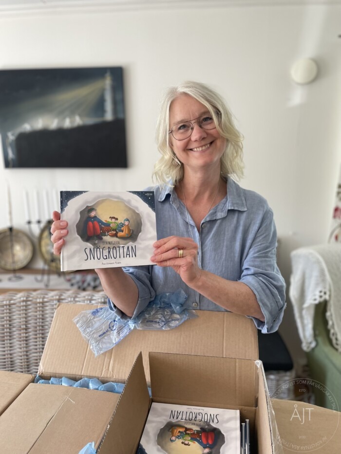 Åsa Jönsson Tysén och hennes barnbok Den magiska snögrottan.
